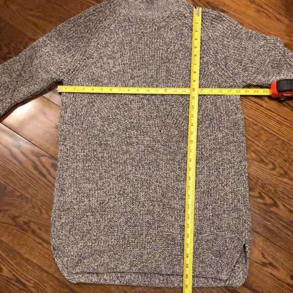 TOPSHOP Grey Marled Knit Mock Neck Long Sleeve Sweater Dress Size 8 - Picture 8 of 9